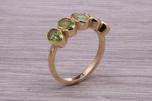 Load image into Gallery viewer, 1.50 carat Five stone Peridot Gemstone set Gold Ring