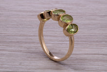 Load image into Gallery viewer, 1.50 carat Five stone Peridot Gemstone set Gold Ring