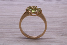 Load image into Gallery viewer, Peridot and Diamond Gemstone Cluster Ring