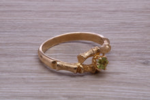 Load image into Gallery viewer, Tree Twig Designed Peridot set Yellow Gold Ring