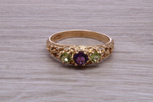 Load image into Gallery viewer, Multi Gemstone set Yellow Gold Ring