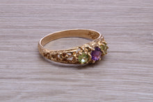 Load image into Gallery viewer, Multi Gemstone set Yellow Gold Ring