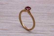 Load image into Gallery viewer, Quarter carat Rhodolite Garnet set Gold Solitaire Ring