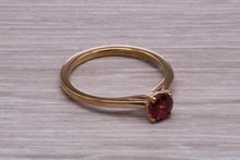 Load image into Gallery viewer, Quarter carat Rhodolite Garnet set Gold Solitaire Ring