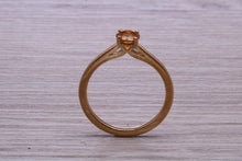 Load image into Gallery viewer, Quarter carat Citrine set Gold Solitaire Ring