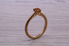 Load image into Gallery viewer, Quarter carat Citrine set Gold Solitaire Ring