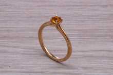 Load image into Gallery viewer, Quarter carat Citrine set Gold Solitaire Ring