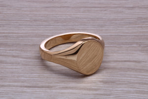 Chunky Oval Yellow Gold Signet Ring, Made from Solid Cast Gold, British Hallmarked