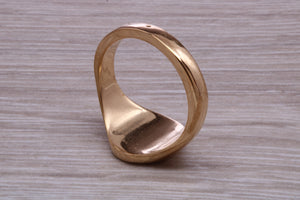 Chunky Oval Yellow Gold Signet Ring, Made from Solid Cast Gold, British Hallmarked