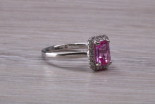 Load image into Gallery viewer, Stunning One carat Pink Sapphire and Diamond Ring