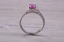 Load image into Gallery viewer, Stunning One carat Pink Sapphire and Diamond Ring