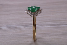 Load image into Gallery viewer, Emerald and Diamond set Yellow Gold Ring