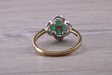 Load image into Gallery viewer, Emerald and Diamond set Yellow Gold Ring