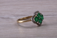 Load image into Gallery viewer, Emerald and Diamond set Yellow Gold Ring