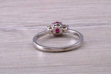 Load image into Gallery viewer, Dainty Ruby and Diamond Trilogy Ring