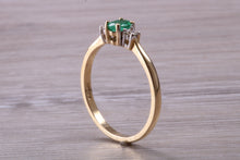 Load image into Gallery viewer, Dainty Emerald and Diamond Trilogy Ring