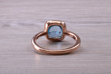 Load image into Gallery viewer, Cabochon cut Blue Topaz set Rose Gold Ring