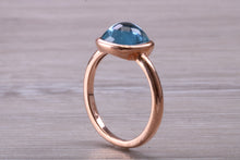 Load image into Gallery viewer, Cabochon cut Blue Topaz set Rose Gold Ring