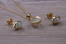 Load image into Gallery viewer, Opal Earrings with Matching Necklace set in Yellow Gold