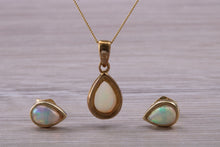 Load image into Gallery viewer, Opal Earrings with Matching Necklace set in Yellow Gold