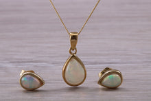 Load image into Gallery viewer, Opal Earrings with Matching Necklace set in Yellow Gold