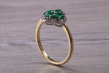 Load image into Gallery viewer, Emerald and Diamond set Yellow Gold Ring
