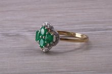Load image into Gallery viewer, Emerald and Diamond set Yellow Gold Ring
