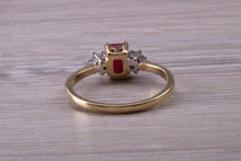 Load image into Gallery viewer, One carat Ruby and Diamond Trilogy Ring