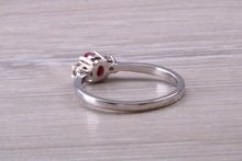 Load image into Gallery viewer, Dainty Ruby and Diamond Trilogy Ring