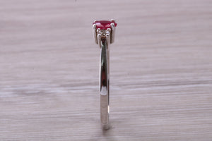 Dainty Ruby and Diamond Trilogy Ring