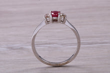 Load image into Gallery viewer, Dainty Ruby and Diamond Trilogy Ring