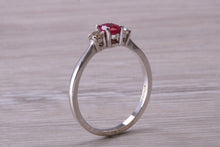 Load image into Gallery viewer, Dainty Ruby and Diamond Trilogy Ring