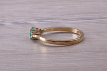 Load image into Gallery viewer, Dainty Emerald and Diamond Trilogy Ring