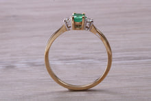 Load image into Gallery viewer, Dainty Emerald and Diamond Trilogy Ring