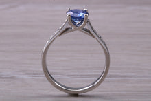 Load image into Gallery viewer, One carat Ceylon Blue Sapphire and Diamond Ring