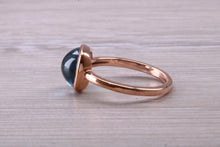Load image into Gallery viewer, Cabochon cut Blue Topaz set Rose Gold Ring