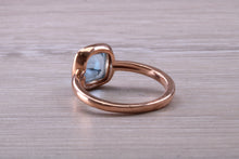 Load image into Gallery viewer, Cabochon cut Blue Topaz set Rose Gold Ring