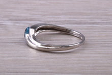 Load image into Gallery viewer, Round cut Blue Topaz set White Gold Ring