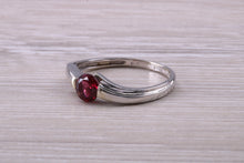 Load image into Gallery viewer, Round cut Rhodolite set White Gold Ring