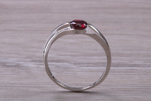 Load image into Gallery viewer, Round cut Rhodolite set White Gold Ring