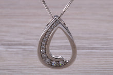 Load image into Gallery viewer, 9ct White Gold White C Z set Earrings and Necklace