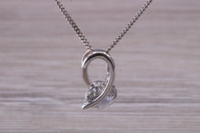 Load image into Gallery viewer, 9ct White Gold Diamond White C Z set Necklace