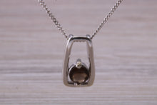 Load image into Gallery viewer, 9ct White Gold real Smokey Topaz necklace