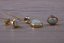 Load image into Gallery viewer, Opal Earrings with Matching Necklace set in Yellow Gold