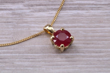 Load image into Gallery viewer, 1.75 carat Ruby Solitaire set 18ct Yellow Gold Necklace