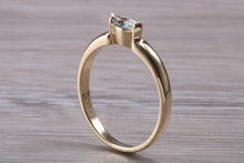 Load image into Gallery viewer, Dainty Marquise cut Light Blue Topaz set Yellow Gold Ring