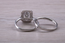 Load image into Gallery viewer, Platinum Diamond Bridal Rings set with One carat Moissanite Diamond and Natural Diamonds