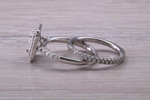 Load image into Gallery viewer, Platinum Diamond Bridal Rings set with One carat Moissanite Diamond and Natural Diamonds