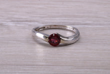Load image into Gallery viewer, Round cut Rhodolite set White Gold Ring