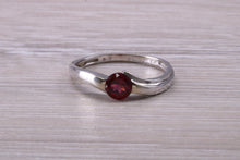 Load image into Gallery viewer, Round cut Rhodolite set White Gold Ring